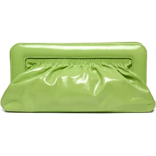 Midi Patent Clutch - Dark Citron , female, Sizes: ONE SIZE - Gestuz - Modalova