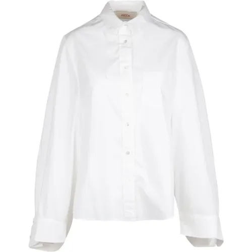 Cotton Shirt with Pointed Collar , female, Sizes: S - Jucca - Modalova