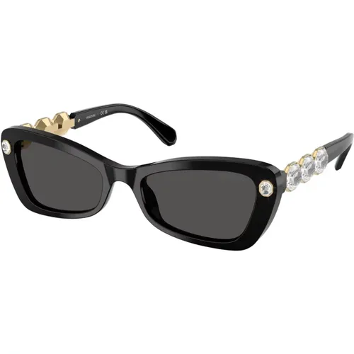 Stilvolle Sonnenbrille Sk6033 Schwarz , Damen, Größe: 54 MM - Swarovski - Modalova