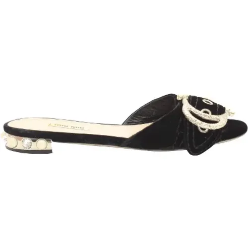 Pre-owned Velvet sandals , female, Sizes: 4 UK - Miu Miu Pre-owned - Modalova