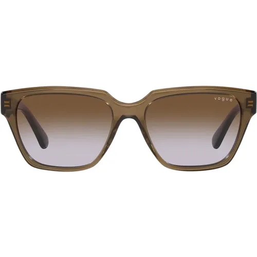 Womens Square Sunglasses with Purple Gradient Lenses , female, Sizes: 55 MM - Vogue - Modalova