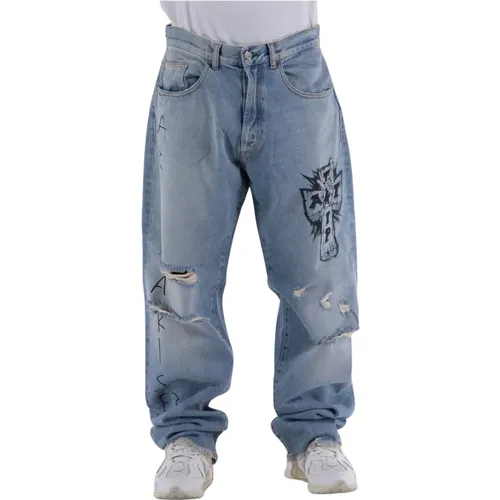 Metal Trip Batten Jeans , male, Sizes: W30, W31, W32, W33 - Aries - Modalova