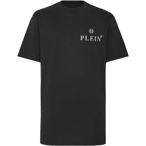 Klassisches Herren Schwarzes Logo T-Shirt , Herren, Größe: M - Philipp Plein - Modalova