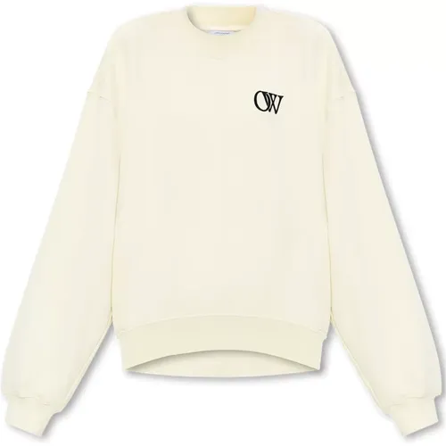 Sweatshirt mit Logo , Damen, Größe: M - Off White - Modalova