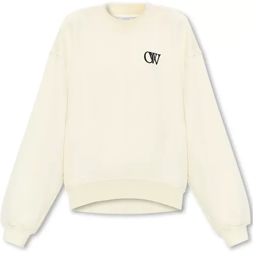 Sweatshirt mit Logo , Damen, Größe: XS - Off White - Modalova