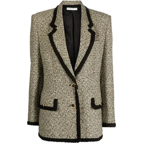 Oversized Sequin Tweed Jacket , female, Sizes: XS - Alessandra Rich - Modalova