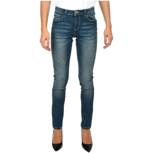 Blaue Skinny Jeans mit Push-Up-Effekt , Damen, Größe: W25 - YES ZEE - Modalova