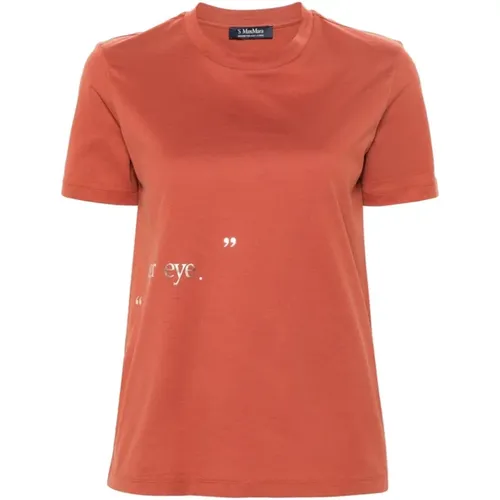 Baumwoll-T-Shirt mit Logodruck , Damen, Größe: L - Max Mara - Modalova