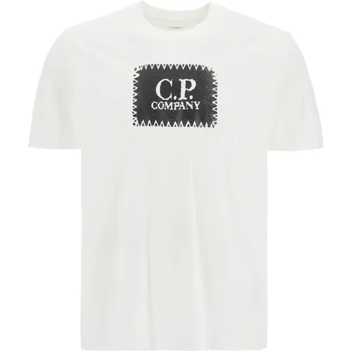 T-Shirt mit Logo-Print , Herren, Größe: M - C.P. Company - Modalova