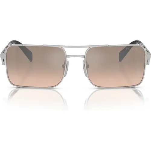 Womens Sunglasses with Rectangular Frame and Triangular Temple Design , unisex, Sizes: 56 MM - Prada - Modalova