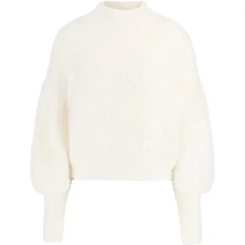 Cream White Crewneck Sweater , female, Sizes: XS, S - Guess - Modalova