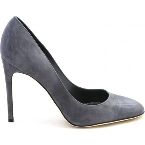 Dark Suede Heeled Shoes , female, Sizes: 6 UK - Sergio Rossi - Modalova