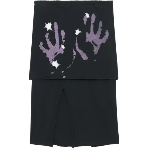 Lilac Hand Print Slashed Skirt , female, Sizes: S, M - Our Legacy - Modalova