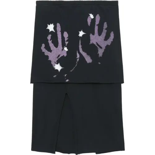 Lilac Hand Print Slashed Skirt , female, Sizes: XS, S, M - Our Legacy - Modalova
