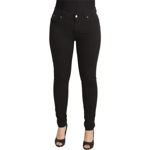 Schwarze Mid Waist Skinny Denim Jeans - Dolce & Gabbana - Modalova