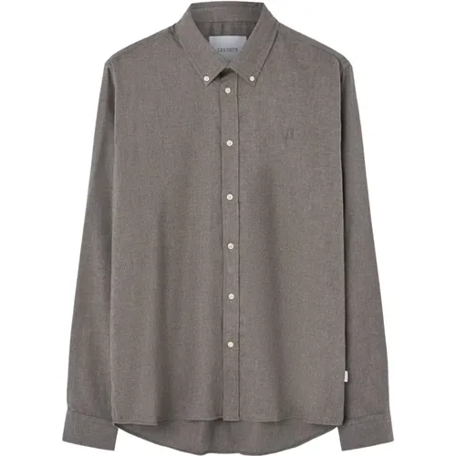 Graues Button-Down Hemd , Herren, Größe: L - Les Deux - Modalova