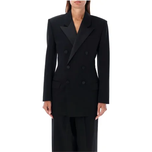 Wool Smocking Jacket Aw24 , female, Sizes: L, S - Saint Laurent - Modalova