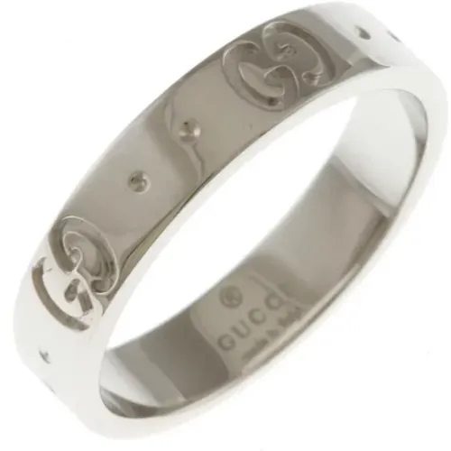 Pre-owned Silver White Gold Gucci Ring , female, Sizes: ONE SIZE - Gucci Vintage - Modalova