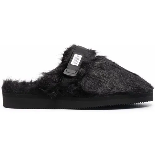 Stylish Furry Slip-On Sandals , male, Sizes: 5 1/2 UK, 4 1/2 UK - Suicoke - Modalova