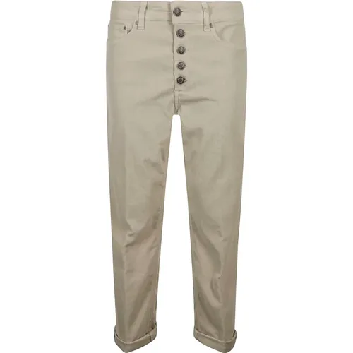 Koons Jewel Button Ankle Trousers , female, Sizes: W29, W27, W25, W28, W24, W26 - Dondup - Modalova