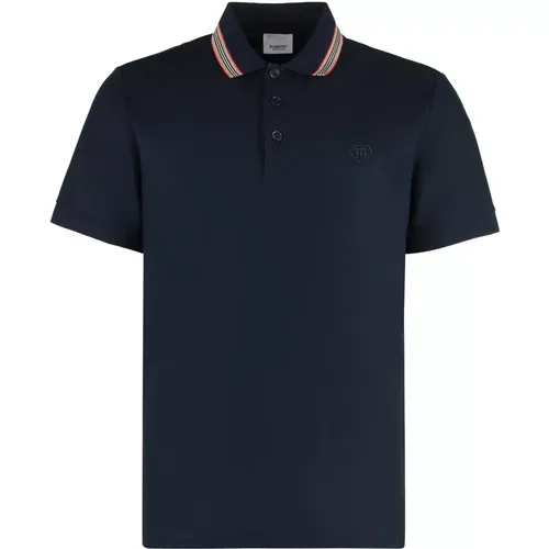 Baumwoll-Polo-Shirt mit Rippbündchen , Herren, Größe: 2XL - Burberry - Modalova