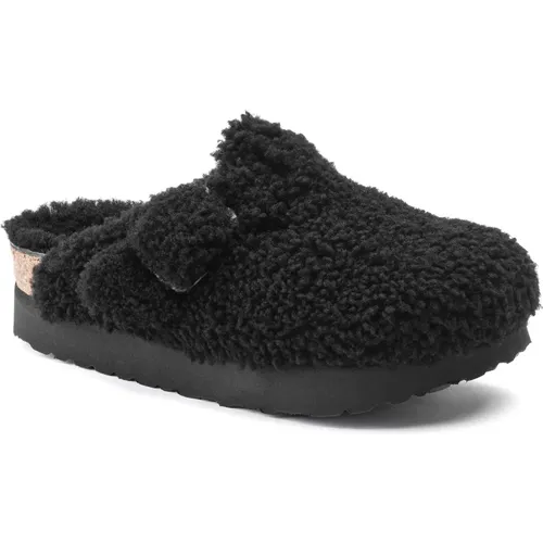 Schaffell Plateau Clogs , Damen, Größe: 40 EU - Birkenstock - Modalova