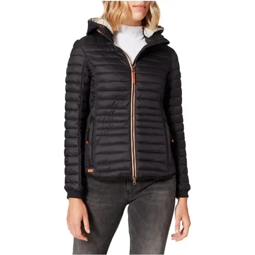 Schwarze Steppjacke , Damen, Größe: M - camel active - Modalova