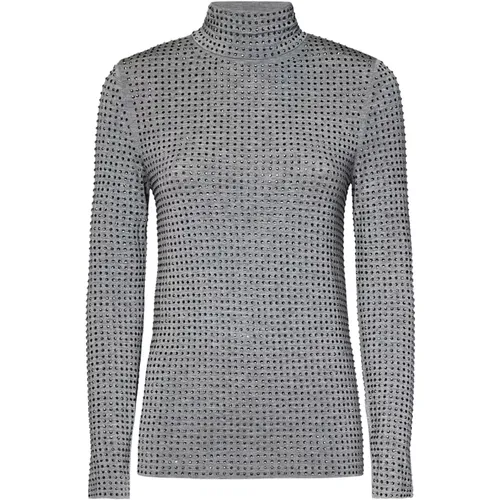 Grauer Pullover mit Strass PINKO - pinko - Modalova