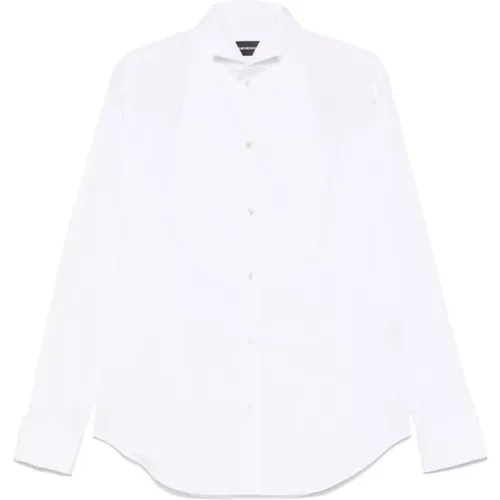 Weißes Button-Up Hemd Wingtip Kragen , Herren, Größe: 2XL - Emporio Armani - Modalova