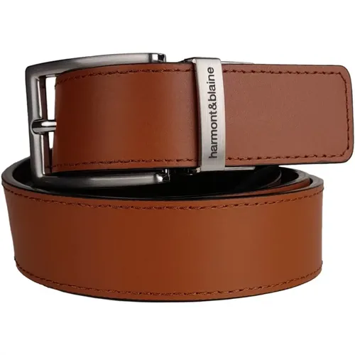 Reversible Leather Belt - , Herren, Größe: 110 CM - Harmont & Blaine - Modalova