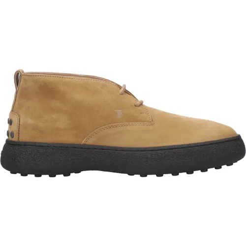 Suede Lace-Up Ankle Boots , male, Sizes: 9 UK, 9 1/2 UK, 7 1/2 UK, 10 UK, 11 UK, 6 UK - TOD'S - Modalova