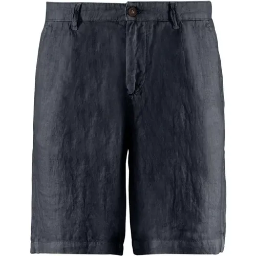 Linen Chino Shorts with Pleats , male, Sizes: W38, W29, W30, W34, W36, W32 - BomBoogie - Modalova