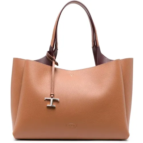 Leather Tote Bag , female, Sizes: ONE SIZE - TOD'S - Modalova