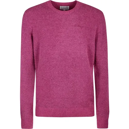 Purple Crew Neck Sweater with Embroidered Logo , male, Sizes: XL, M, L, S - MC2 Saint Barth - Modalova