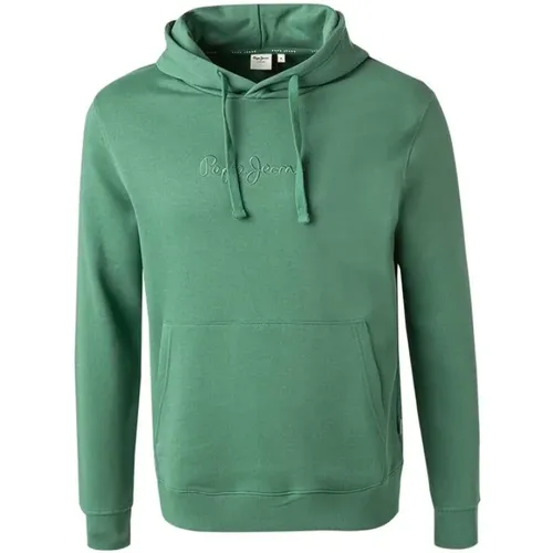 Baumwoll-Hoodie mit gesticktem Logo , Herren, Größe: L - Pepe Jeans - Modalova