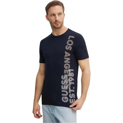 Slim Logo TShirt - Seitenprint , Herren, Größe: 2XL - Guess - Modalova