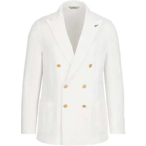 Weiße Doppelreiher-Jacke mit Goldknöpfen , Herren, Größe: L - Paoloni - Modalova