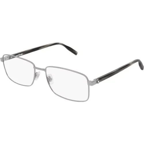 Mb0016O - Ruthenium Grey Transp Glasses , unisex, Sizes: 59 MM - Montblanc - Modalova