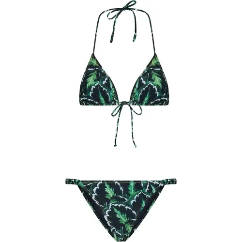 Leaf Print Triangle Bikini , female, Sizes: L - Reina Olga - Modalova