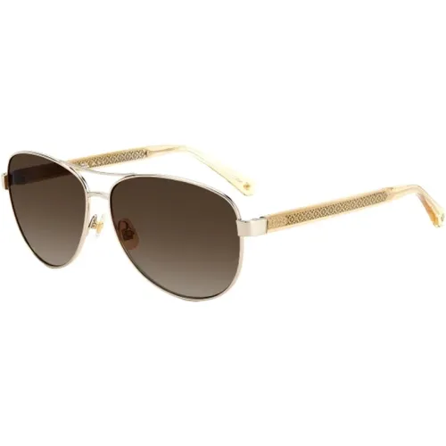 Goldene Metallsonnenbrille für Frauen - Kate Spade - Modalova