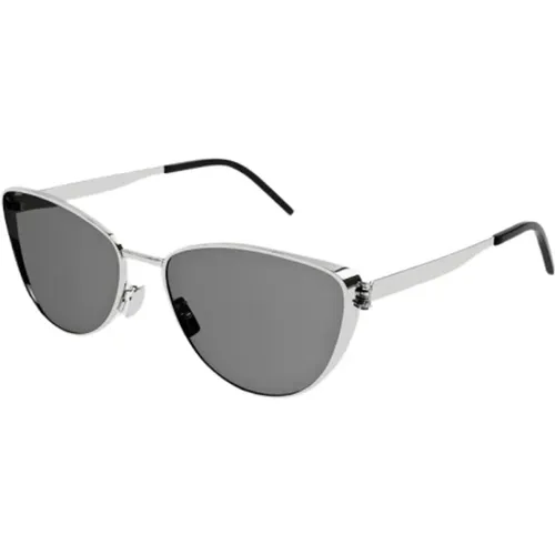 Silberne Sonnenbrille mit getönten Gläsern - Saint Laurent - Modalova