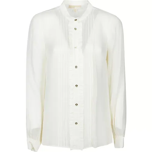 Bone Long Sleeve Button Down Blouse , female, Sizes: S, L, XS - Michael Kors - Modalova