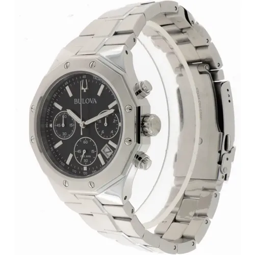 Octagon Chronograph Steel Watch , female, Sizes: ONE SIZE - Bulova - Modalova