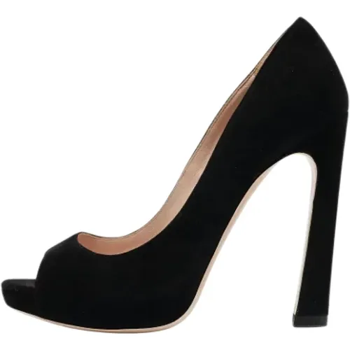 Pre-owned Suede heels , female, Sizes: 3 1/2 UK - Miu Miu Pre-owned - Modalova