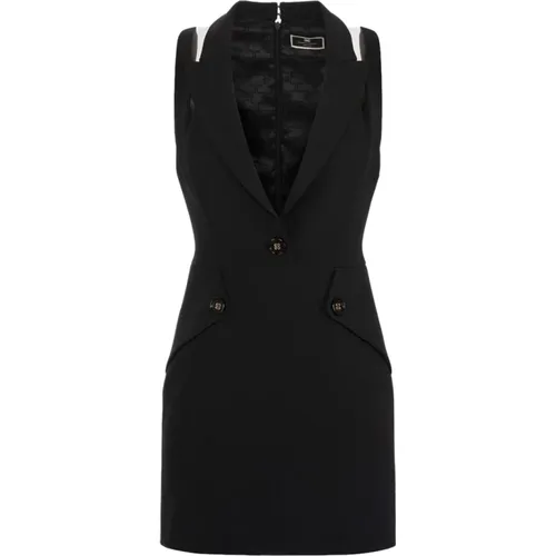 Schwarzes Mini-Kleid von , Damen, Größe: 2XL - Elisabetta Franchi - Modalova