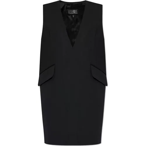 V-Ausschnitt Kleid - MM6 Maison Margiela - Modalova