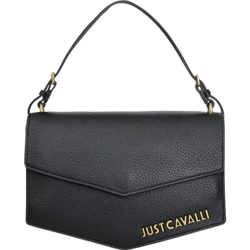 Schwarze Schultertasche mit körniger Textur - Just Cavalli - Modalova