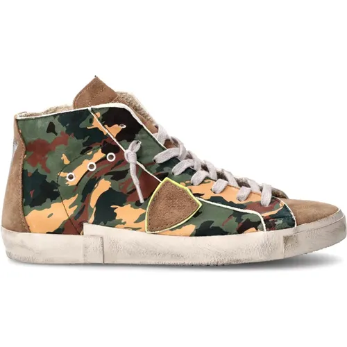 Grün Beige Camo High Top Sneakers - Philippe Model - Modalova