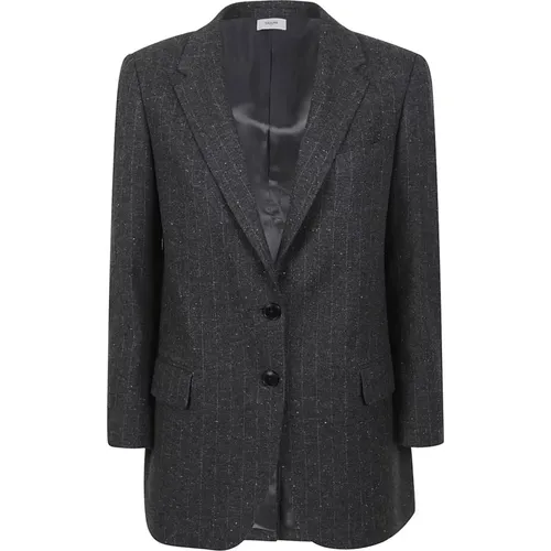 Alpaca Wool Blend Grey Jacket , female, Sizes: S, XS - Saulina - Modalova