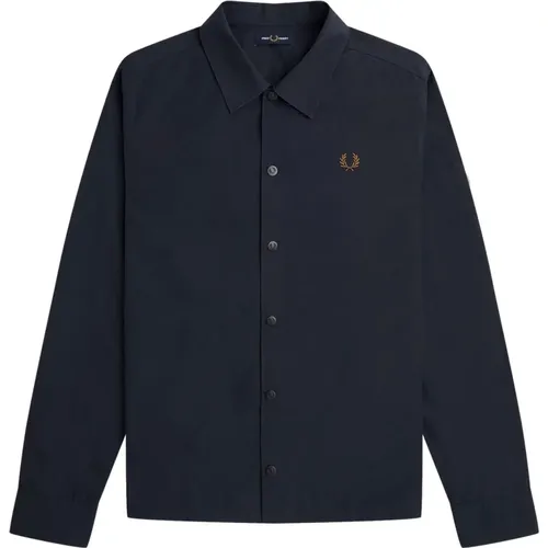 Navy Overshirt M5653 , male, Sizes: S, M, L, XL - Fred Perry - Modalova